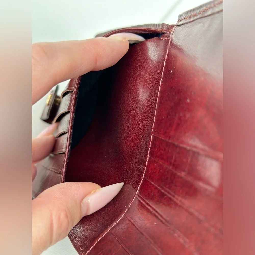 Bosca Bi-fold Wallet/ Red Hand stained hide